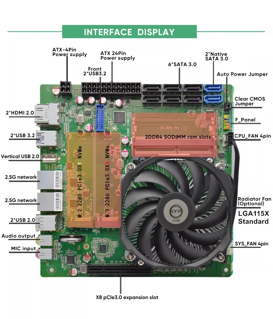 Topton 11-Bay NAS Gaming Mothe - огляд і ціна Nas Motherboard 8 Sata Mini Itx